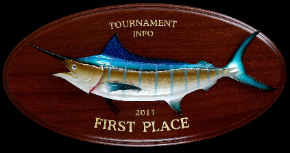 20" Blue Marlin  Mahogany Plaque
