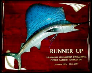 16" Sailfish on a Rosewood "Piano Finish" Plaque with Gold Laser Engraving